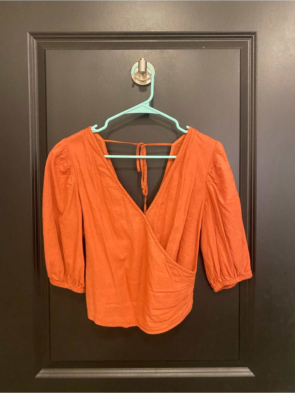 Abercrombie & Fitch Burnt Orange Wrap-Style Blouse